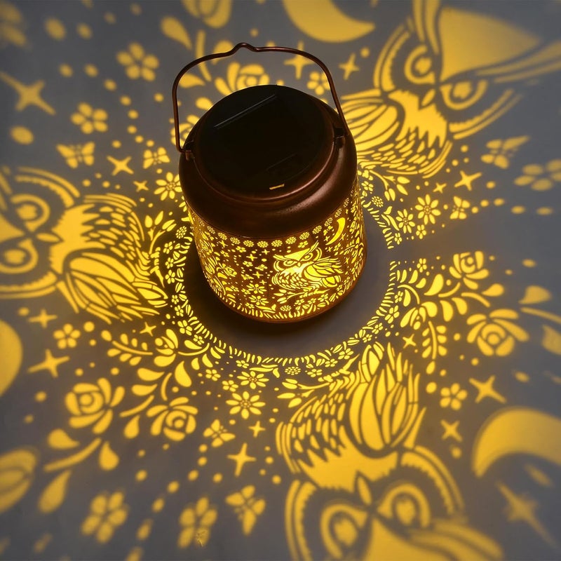 KIKUSUI Solar Owl Lanterns Outdoor Waterproof Hanging, Gifts for Mom Women Dad Men, Metal Decorative LED Lanterns for Yard, Patio, Lawn, Tabletop, Pathway, Landscape, Garden Decor - Image 5